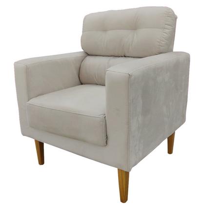 Imagem de Kit 2 Poltronas Decorativa Luna Sala de Estar Linho Cinza Kimi Design