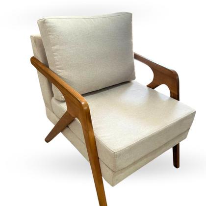 Imagem de Kit  2 Poltronas Decorativa Mona Braço De Madeira