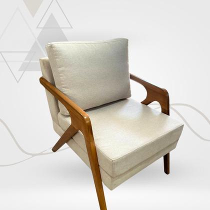 Imagem de Kit  2 Poltronas Decorativa Mona Braço De Madeira