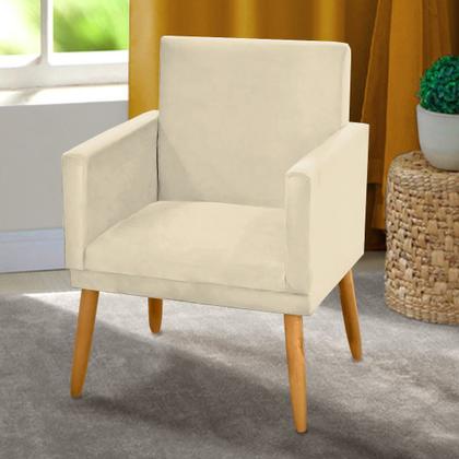 Imagem de Kit 2 Poltronas Decorativa Nina CR suede bege para camarim