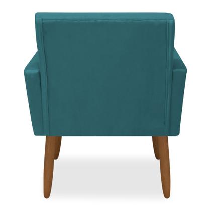Imagem de Kit 2 Poltronas Decorativa Nina Pés Palito Veludo Azul Turquesa Chamby Móveis