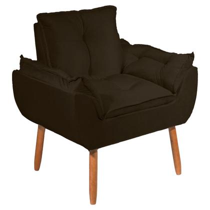 Kit 2 Poltronas Decorativa Opala Tecido Veludo Marrom Pés Palito - WD Decor Imagem de Kit 2 Poltronas Decorativa Opala Tecido Veludo Marrom Pés Palito - WD Decor