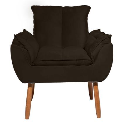 Kit 2 Poltronas Decorativa Opala Tecido Veludo Marrom Pés Palito - WD Decor Imagem de Kit 2 Poltronas Decorativa Opala Tecido Veludo Marrom Pés Palito - WD Decor