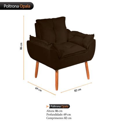 Kit 2 Poltronas Decorativa Opala Tecido Veludo Marrom Pés Palito - WD Decor Imagem de Kit 2 Poltronas Decorativa Opala Tecido Veludo Marrom Pés Palito - WD Decor