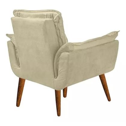 Imagem de Kit 2 Poltronas Decorativa Opalla Suede Bege - Twdecora