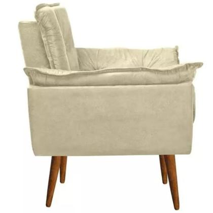 Imagem de Kit 2 Poltronas Decorativa Opalla Suede Bege - Twdecora