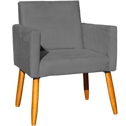 Imagem de Kit 2 Poltronas Decorativa Para Sala Recepção Escritório Consultório Nina Tecido Suede Pés Palito