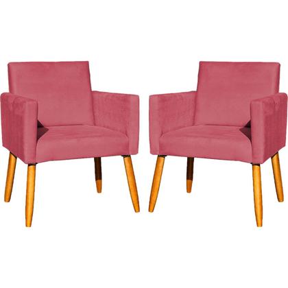 Imagem de Kit 2 Poltronas Decorativa Para Sala Recepção Escritório Consultório Nina Tecido Suede Pés Palito