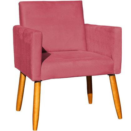 Imagem de Kit 2 Poltronas Decorativa Para Sala Recepção Escritório Consultório Nina Tecido Suede Pés Palito