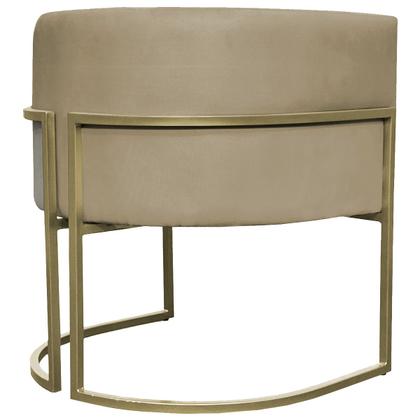 Imagem de Kit 2 Poltronas Decorativa Recepção Luna Suede Cores Base de Ferro Champagne