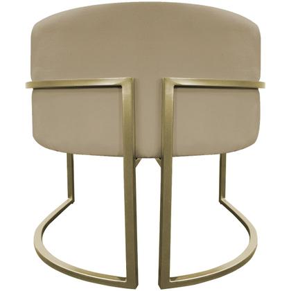 Imagem de Kit 2 Poltronas Decorativa Recepção Luna Suede Cores Base de Ferro Champagne