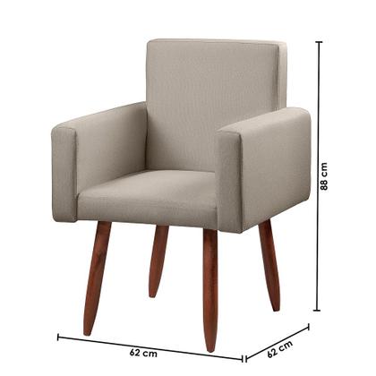 Imagem de KIT 2 Poltronas Decorativas - Cadeira  Nina Linho Bege - Star Confort