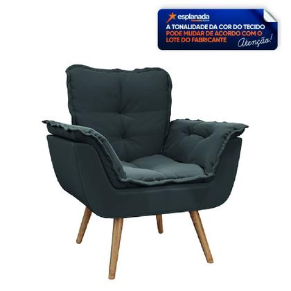 Imagem de Kit 2 Poltronas Decorativas Dubai Para Sala Veludo Cinza Selmer