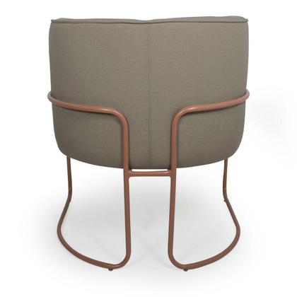 Imagem de Kit 2 Poltronas Decorativas Em Algodão Caramelo Pés De Metal Cobre Miram - Larbelle