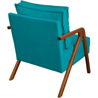 Imagem de Kit 2 Poltronas Decorativas Para Sala Cadeira Reforçada Shine Madeira Maciça Suede Cores