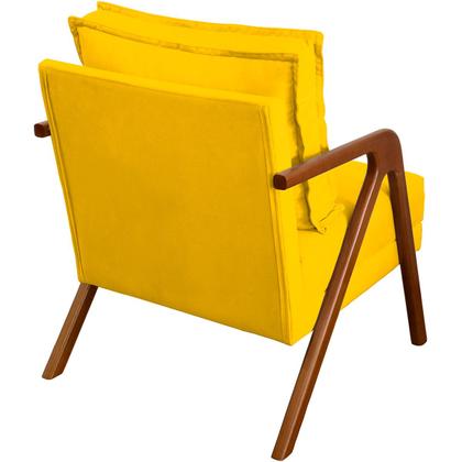 Imagem de Kit 2 Poltronas Decorativas Para Sala Recepção Consultório Cadeira Reforçada Shine Madeira Maciça Tecido Suede