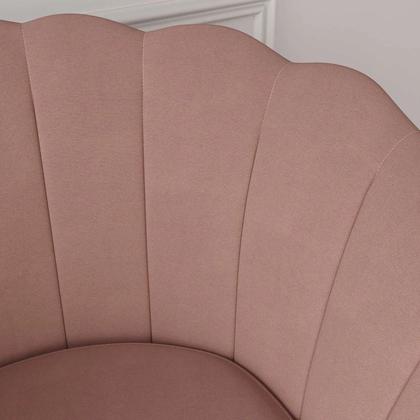 Imagem de Kit 2 Poltronas Decorativas Pétala Sala de Estar Tecido Veludo Rose Kimi Design