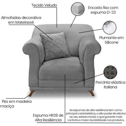 Imagem de Kit 2 Poltronas Decorativas Retro Polo Veludo 2938 Ezz