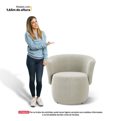 Imagem de Kit 2 Poltronas e 1 Namoradeira Aisha Orgânica Bouclê Bege - Abmaza
