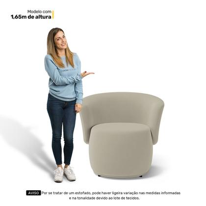 Imagem de Kit 2 Poltronas e 1 Namoradeira Aisha Orgânica Suede Bege - Abmaza