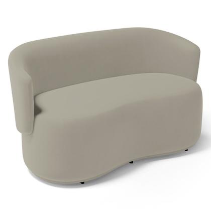 Imagem de Kit 2 Poltronas e 1 Namoradeira Aisha Orgânica Suede Bege - Abmaza