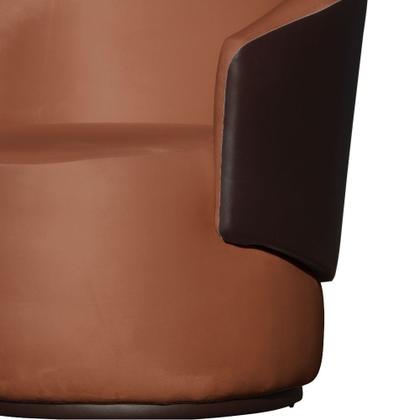 Imagem de Kit 2 Poltronas e 1 Puff Grande Design Orgânico Beatriz Veludo Composê material sintético Marrom - Estopar