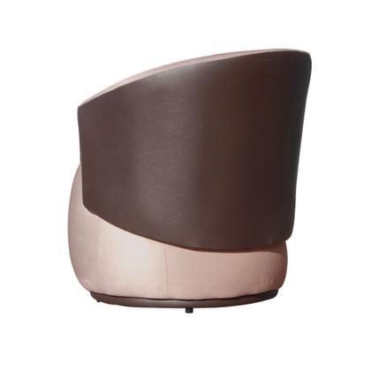 Imagem de Kit 2 Poltronas e 1 Puff Grande Design Orgânico Beatriz Veludo Composê material sintético Marrom - Estopar