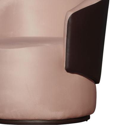 Imagem de Kit 2 Poltronas e 1 Puff Grande Design Orgânico Beatriz Veludo Composê material sintético Marrom - Estopar