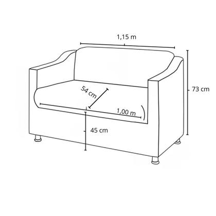 Imagem de Kit 2 Poltronas e Namoradeira Tilla Suede Bege - TWdecora