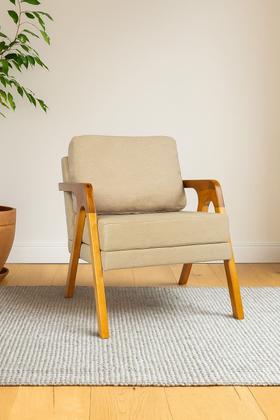 Imagem de Kit 2 Poltronas Mona Luxo Madeira Maciça Veludo Bege para Sala de Estar Decorativa Moderna