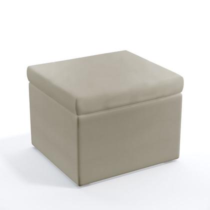 Imagem de Kit 2 Poltronas Namoradeira Para Sala de Estar Nina e Puff Quasar Couro Bege Aradecor