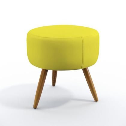 Imagem de Kit 2 Poltronas Namoradeiras Decorativas Estofadas Para Sala De Estar Nina Puff Solar Sued Amarelo Aradecor