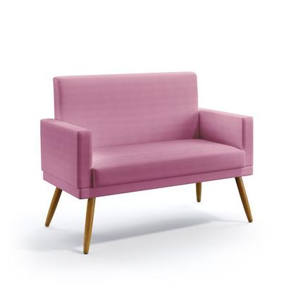 Imagem de Kit 2 Poltronas Namoradeiras Decorativas Nina Com Rodapé Sued Rosê Aradecor