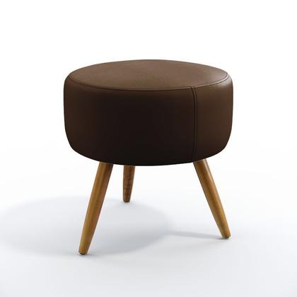 Imagem de Kit 2 Poltronas Namoradeiras Estofadas Sala De Estar Nina Rodapé E Botões Puff Solar Couro Marrom Aradecor