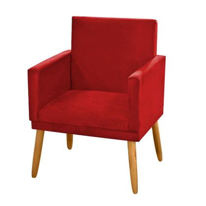 Imagem de Kit 2 Poltronas Nina CR suede vermelho para camarim