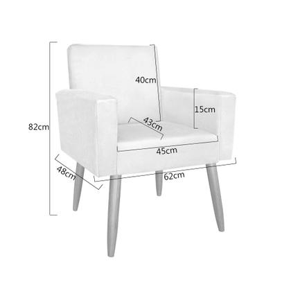 Imagem de Kit 2 Poltronas Nina Deluxe Para Sala Salão Quarto Recepção Suede Varias Cores