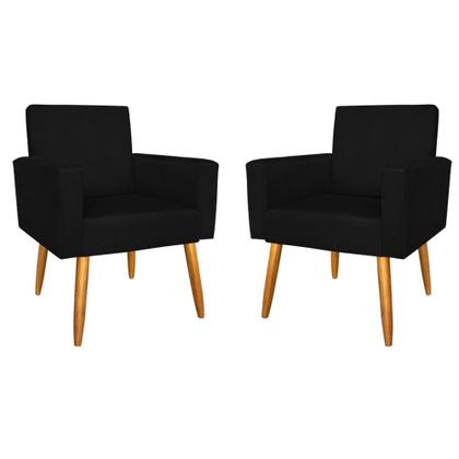 Imagem de Kit 2 Poltronas Nina Deluxe Para Sala Salão Quarto Recepção Suede Varias Cores