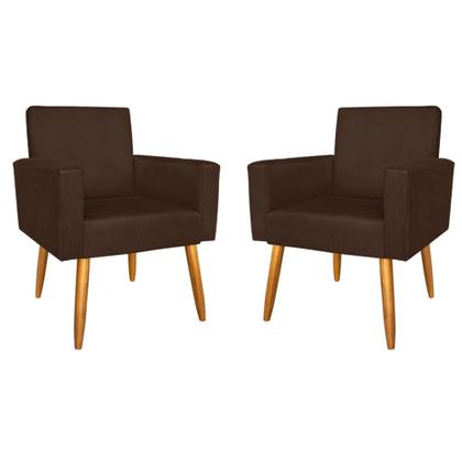 Imagem de Kit 2 Poltronas Nina Deluxe Para Sala Salão Quarto Recepção Suede Varias Cores