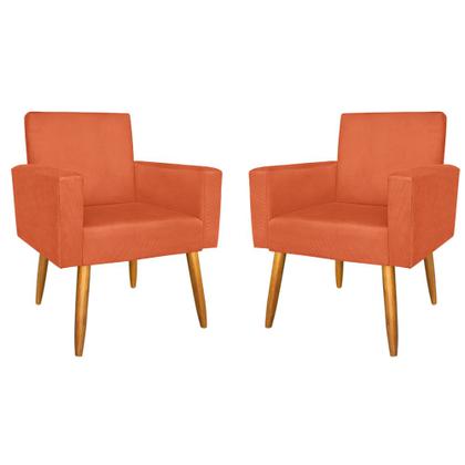 Imagem de Kit 2 Poltronas Nina Deluxe Para Sala Salão Quarto Recepção Suede Varias Cores