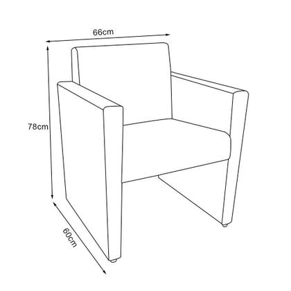 Imagem de Kit 2 Poltronas Nina Slim Em Tecido Sintético - Marrom Café - Cor: Marrom