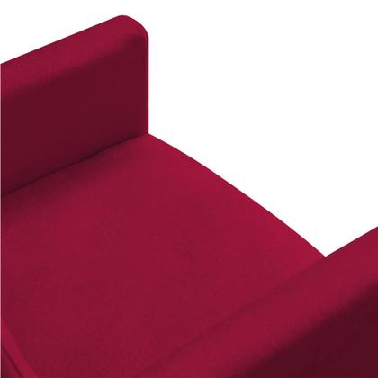 Imagem de Kit 2 Poltronas Nina Veludo Vermelho Pés Palito Castanho - Pallazio