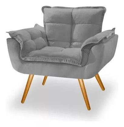 Imagem de Kit 2 Poltronas Opala Decorativa Reforçada Recepção Clínica Salão Sala de Estar Suede