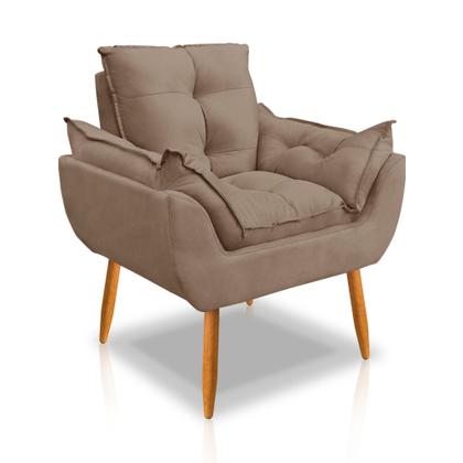 Imagem de Kit 2 Poltronas Opala  Decorativa Suede, Escritório, Consultório, Quarto, Recepção