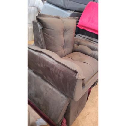 Imagem de Kit 2 Poltronas Opalas com Puff Redondo Suede Cappucino