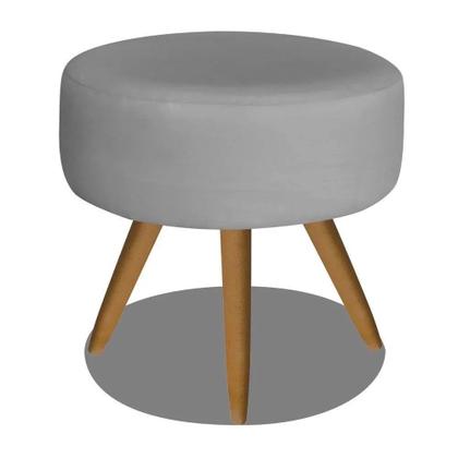 Imagem de Kit 2 Poltronas Opalas com Puff Redondo Suede Cinza