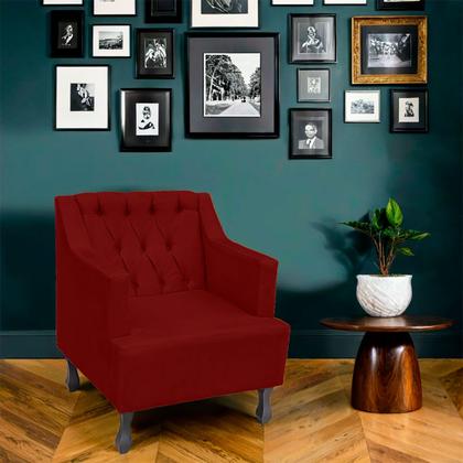 Imagem de Kit 2 Poltronas para Sala de Estar Clássica Confortável e Reforçada Suede Elizabeth