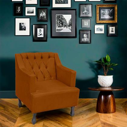 Imagem de Kit 2 Poltronas para Sala de Estar Clássica Confortável e Reforçada Suede Elizabeth