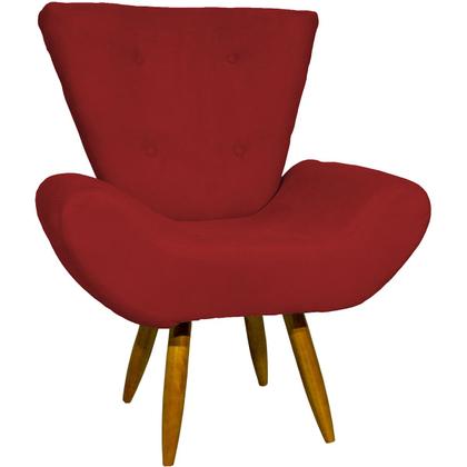 Imagem de Kit 2 Poltronas Para Sala DECORATIVAS EMILIA SUEDE CORES PÉ CASTANHO - CLIQUE E DECORE