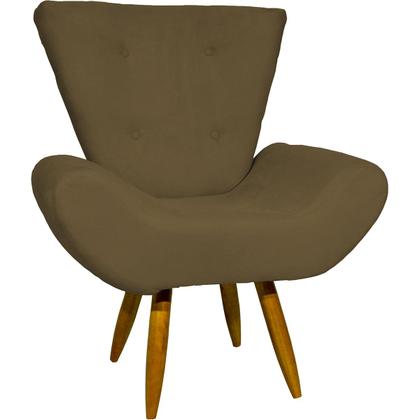 Imagem de Kit 2 Poltronas Para Sala DECORATIVAS EMILIA SUEDE CORES PÉ CASTANHO - CLIQUE E DECORE
