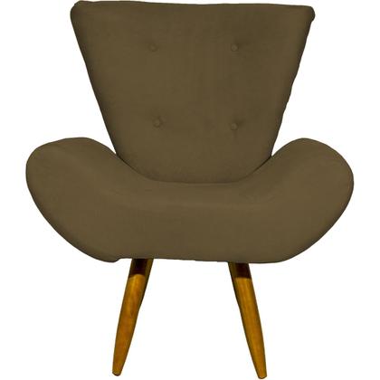 Imagem de Kit 2 Poltronas Para Sala DECORATIVAS EMILIA SUEDE CORES PÉ CASTANHO - CLIQUE E DECORE